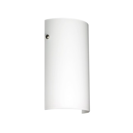 Besa Lighting Tamburo 7 Wall Sconce, Opal Matte, Satin Nickel Cap Finish, 1x75W Incandescent 704207-SN